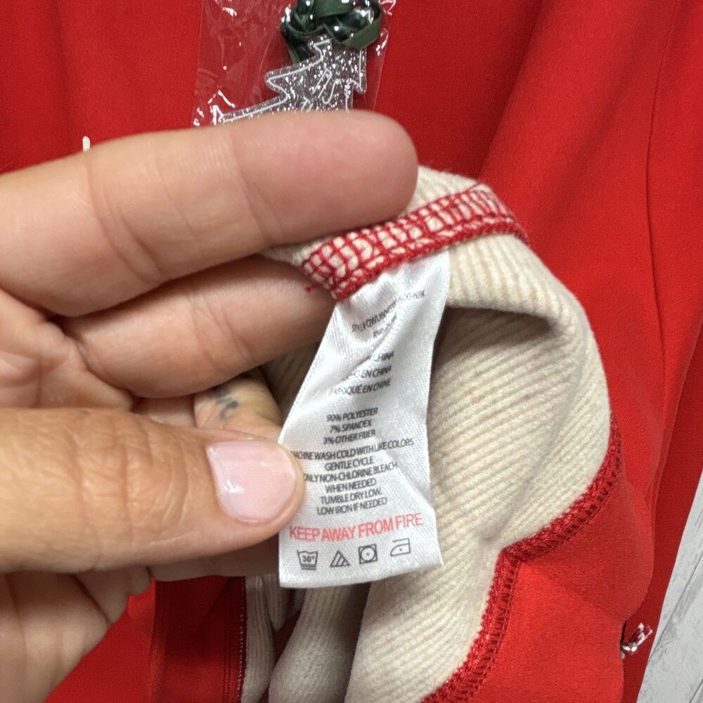 Rae Dunn Womens 2X Red 'Tis the Season' Christmas Crewneck Raglan Relaxed - Picture 5 of 6